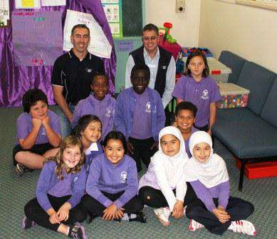 Pictured:  Back row Chris Nicholson and Chris Norman from the Goulburn Broken CMA with students Tewhaia, Marwan, Kunyrieth and  Dayena and (front) Ellen, Mubarika, Sajeda, Houra, Tyrone & Amina.